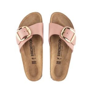 Birkenstock Madrid Big Buckle Slides Rose Gold Women Size 37 EU / 6 US -$155